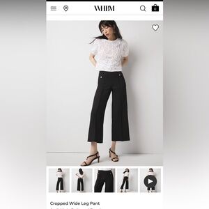 White House Black Market Black Cropped Wide-Leg Pant